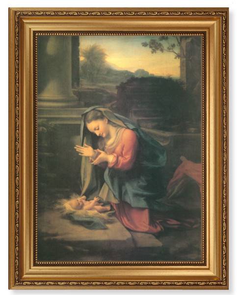 The Adoration of the Christ Child by da Correggio 12x16 Framed Print Artboard - #131 Frame