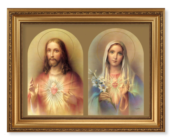 The Sacred Hearts with Lily 12x16 Framed Print Artboard - #131 Frame