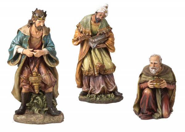 Three Kings Statue Set - 39&quot; H - Multi-Color