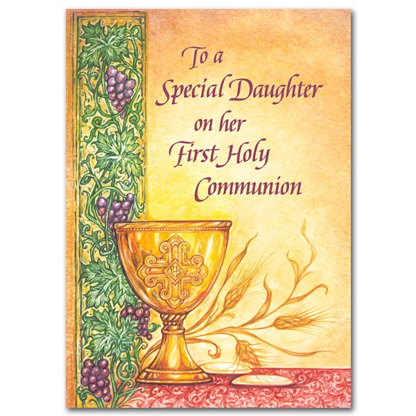 To A Special Daughter on Her First Holy Communion Greeting Card - Multi-Color