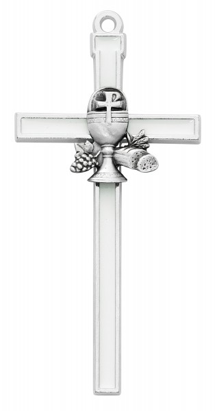 White Enamel First Communion Wall Cross 5 Inches - White
