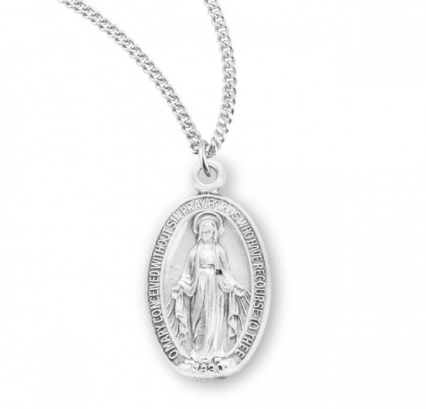 Women's High Relief Blessed Mother Miraculous Medal - Sterling Silver