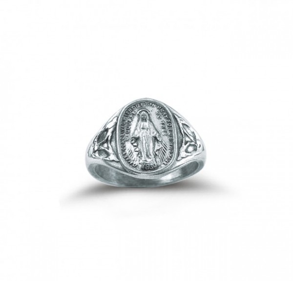Women's Miraculous Medal Ring Sterling Silver - Sterling Silver
