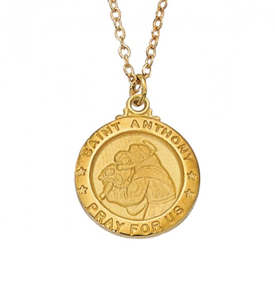 Women's Saint Anthony Medal Round Goldtone - Gold Tone
