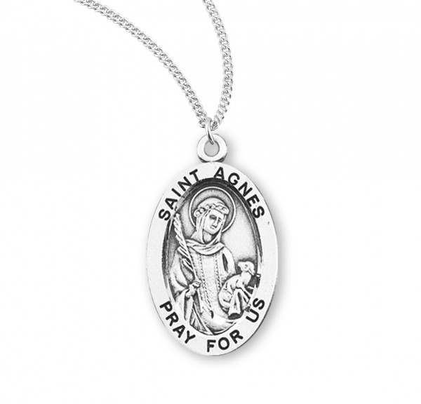 Women's St. Agnes Oval Medal - Sterling Silver