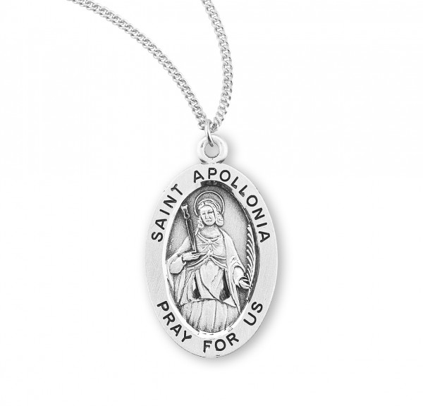 Women's St. Apollonia Oval Medal - Sterling Silver