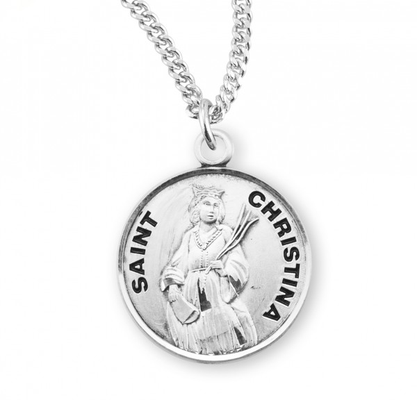 Women's St. Christina Round Medal - Sterling Silver