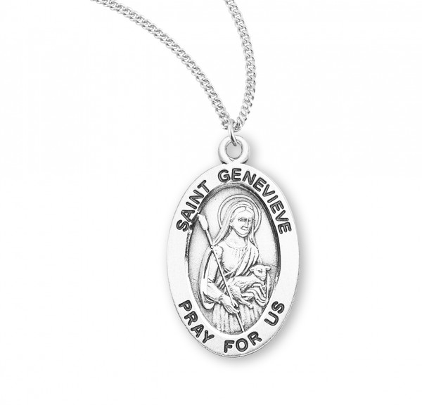 Women's St. Genevieve Oval Medal - Sterling Silver