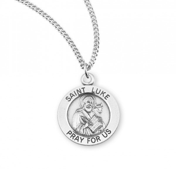 Women's St. Luke Round Medal - Sterling Silver