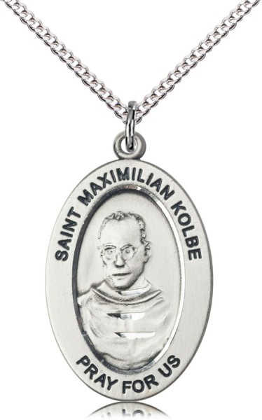 Women's St. Maximilian Against Drug Abuse Necklace - Sterling Silver