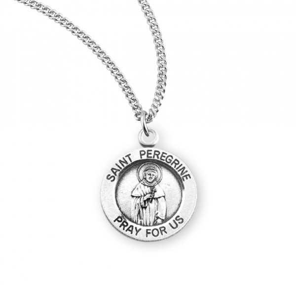 Women's St. Peregrine Round Medal - Sterling Silver