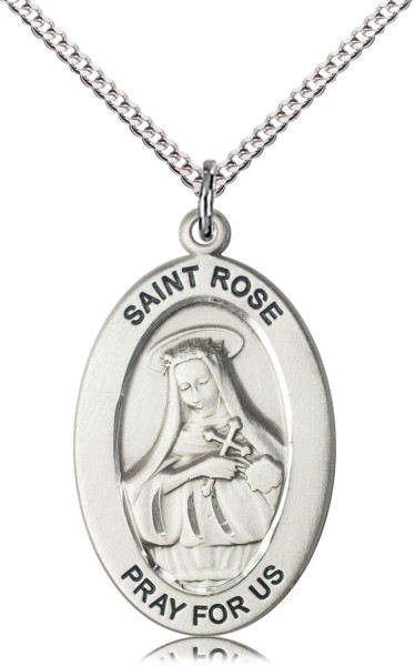 Women's St. Rose of Lima South America Necklace - Sterling Silver
