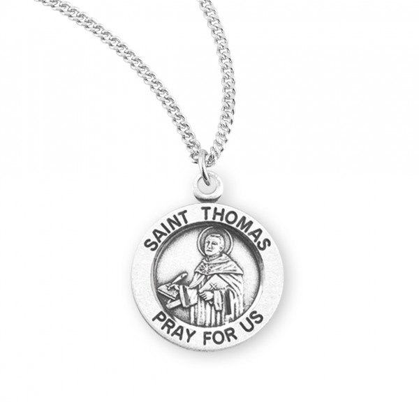 Women's St. Thomas Aquinas Round Medal - Sterling Silver
