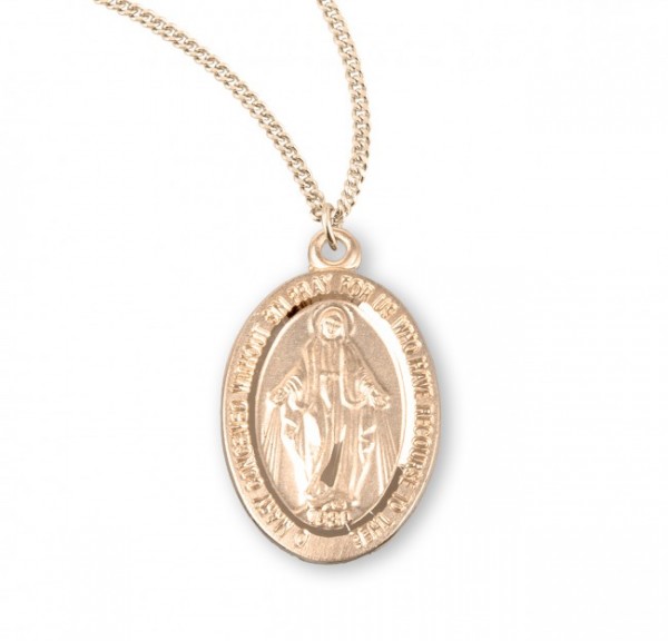 Women's Traditional Oval Miraculous Medal - Gold Plated