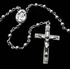 All Sterling Silver Rosary with Round 4mm Beads