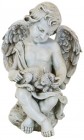 Angel Cherub with Kitten Garden Statue - 12 inch