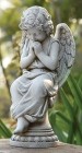 Angel on Pedestal Garden Statue - 17"H