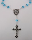 Aqua Auto Rosary - March Birthstone