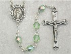 August Birthstone Rosary (Peridot) - Sterling Silver