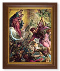 Battle of the Archangel St. Michael 8x10 Textured Artboard Dark Walnut Frame