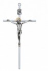 Brass Crucifix 10 inch Silver-Tone