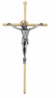 Brass Wall Crucifix 10 inch Two-Tone