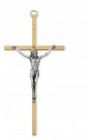 Brass Crucifix with Silver Corpus - 6“H