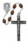 Brown Enamel Crucifix Rosary