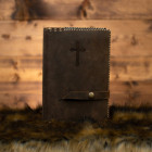 Brown Leather Bible Cover Grizzly
