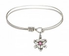 Cable Bangle Bracelet with a Chastity Charm
