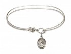 Cable Bangle Bracelet with Our Lady of Consolation Charm
