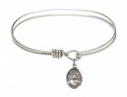 Cable Bangle Bracelet with Our Lady of Good Counsel Charm