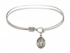 Cable Bangle Bracelet with Our Lady of Hope Charm