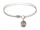 Cable Bangle Bracelet with Our Lady of Kibeho Charm