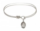 Cable Bangle Bracelet with Our Lady of Prompt Succor Charm