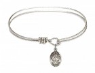 Cable Bangle Bracelet with Our Lady of San Juan Charm