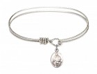 Cable Bangle Bracelet with a Pope Francis Charm