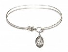 Cable Bangle Bracelet with a Saint Basil the Great Charm