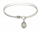 Cable Bangle Bracelet with a Saint Catherine of Alexandria Charm