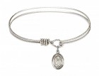 Cable Bangle Bracelet with a Saint Martha Charm