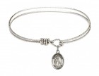 Cable Bangle Bracelet with a Saint Remigius of Reims Charm