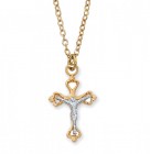 Child Size Heart End Crucifix Necklace