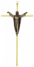 Crucifix Brass Gold Risen Christ 10“