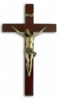 Elegant Dark Wood Wall Crucifix - 14 Inches