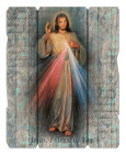 Divine Mercy Wall Plaque in Distressed Wood