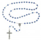 Double Capped Blue Glass Rosary