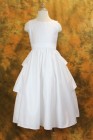 First Communion Dress in Satin with Pearl Accents