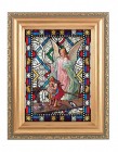 Guardian Angel Gold Frame Stained Glass Effect