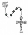 Hematite 5mm Rosary with Jesus Centerpiece