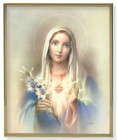Immaculate Heart of Mary Gold Trim Plaque - 2 Sizes